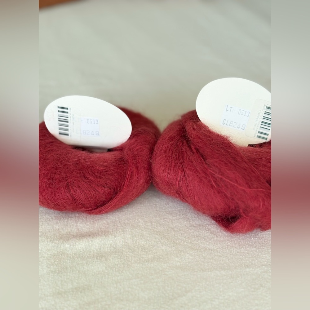 mohair silk reds bundle - douceur et soie Italy yarn - 4 cake x 225yd / 25g - Picture 5 of 6
